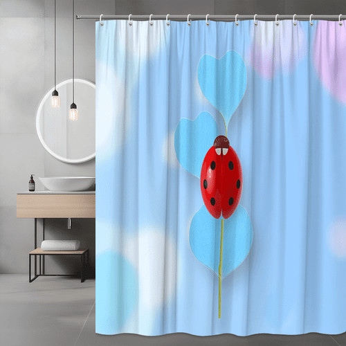Ladybug heart leaves shower - ladybug,
